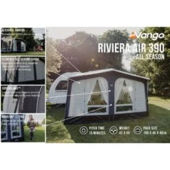Vango Airbeam Vango Riviera Air 390 Elements TC Caravan Awning (2024) -Vango Camping Shop riviera air 390 as