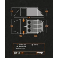 Vango Scafell 300+ Tent (2025) 21 Vango Scafell 300+ Tent (2025) -Vango Camping Shop scafell 300 plus floorplan low res