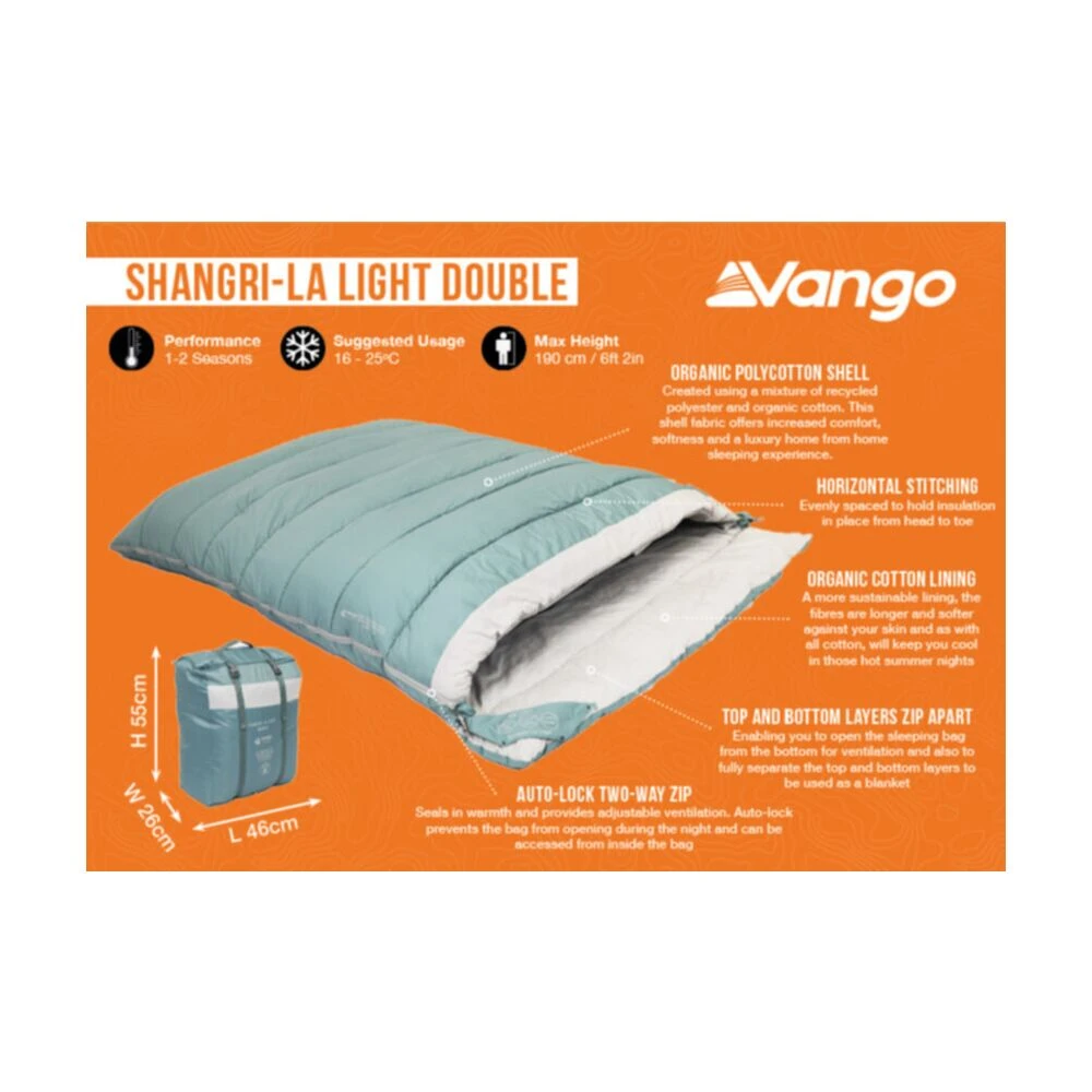 Vango Shangri-La Light Double Sleeping Bag 10 Vango Shangri-La Light Double Sleeping Bag - Image 8