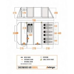 Vango Airbeam Vango Sherwood Air 600XL Tent Package (incl Footprint) 25 Vango Airbeam Vango Sherwood Air 600XL Tent Package (incl Footprint) -Vango Camping Shop sherwood air 600xl floorplan low res