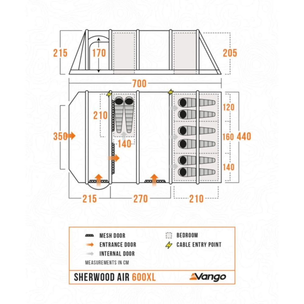 Vango Airbeam Vango Sherwood Air 600XL Tent Package (incl Footprint) 6 Vango Airbeam Vango Sherwood Air 600XL Tent Package (incl Footprint) - Image 4