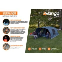 Vango Sierra 500 Poled Tent (2025) -Vango Camping Shop sierra 500 infographic2 lowres