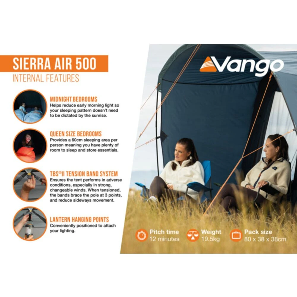 Vango Airbeam Vango Sierra Air 500 Tent (2025) 18 Vango Airbeam Vango Sierra Air 500 Tent (2025) - Image 16