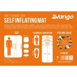 Vango Arcadia 7.5 Grande Self Inflating Mat 17 Vango Arcadia 7.5 Grande Self Inflating Mat -Vango Camping Shop sleeping mat sizing infographic low res