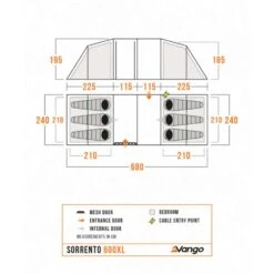 Vango Sorrento 600xl Tent (2025) -Vango Camping Shop sorrento 600xl floorplan low res