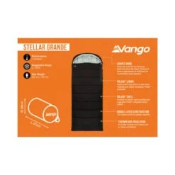 Vango Stellar Grande Sleeping Bag -Vango Camping Shop stellar grande black infographic lowres small