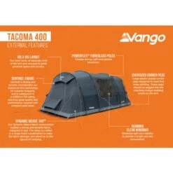 Vango Airbeam Vango Tacoma 400 Poled Tent Package (incl Footprint) -Vango Camping Shop tacoma 400 infographic lowres