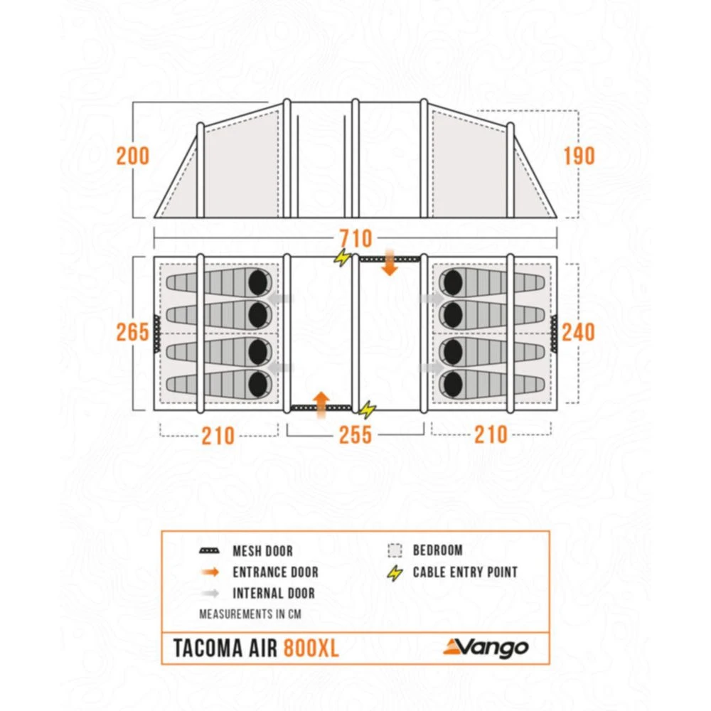 Vango Airbeam Vango Tacoma Air 800xl Tent Package (incl Footprint) 6 Vango Airbeam Vango Tacoma Air 800xl Tent Package (incl Footprint) - Image 4