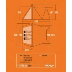 Vango Airbeam Vango Teepee 300 Air Tent 26 Vango Airbeam Vango Teepee 300 Air Tent -Vango Camping Shop teepee air 300 floorplan low res