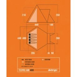 Vango Teepee Air 400 (2025) -Vango Camping Shop teepee air 400 floorplan low res