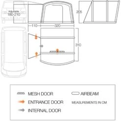 Vango Cove III Air Low Awning -Vango Camping Shop vango 2019 awnings floorplan cove lowlr