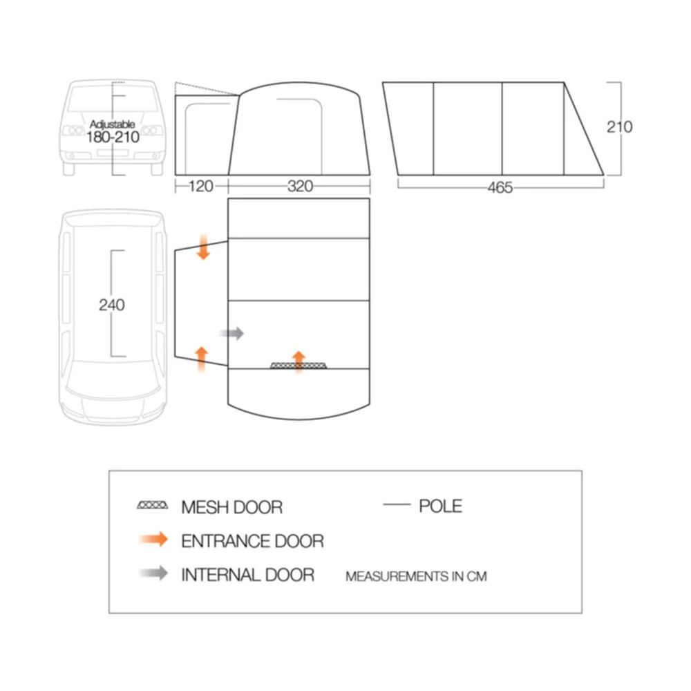 Vango Galli Low Poled Awning (180-210cm) 3 Vango Galli Low Poled Awning (180-210cm)