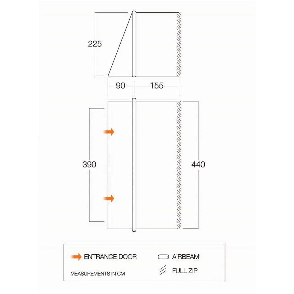 Vango Airbeam Vango Zipped Front Awning (TA101) 4 Vango Airbeam Vango Zipped Front Awning (TA101) - Image 2