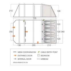 Vango Airbeam Vango Lismore TC Air 600XL Tent Package (incl Footprint) -Vango Camping Shop vango 2023 tents floorplan stargrove air tc 600xl